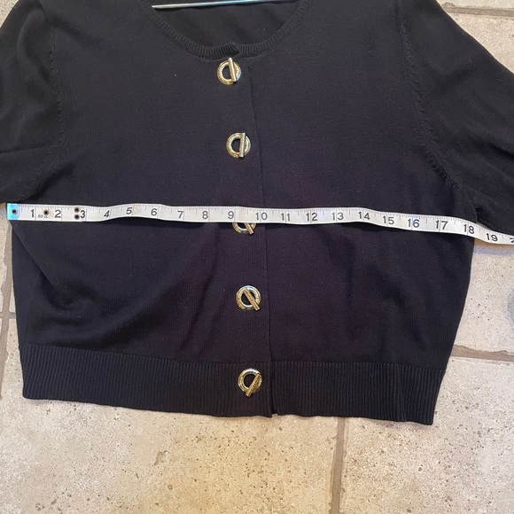 Black Calvin Klein Cardigan with Gold Buttons - Picture 7 of 7